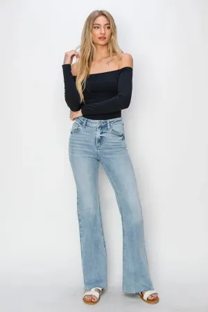 Sloan RISEN Size Inclusive High Rise Raw Cut Hem Bootcut Jeans