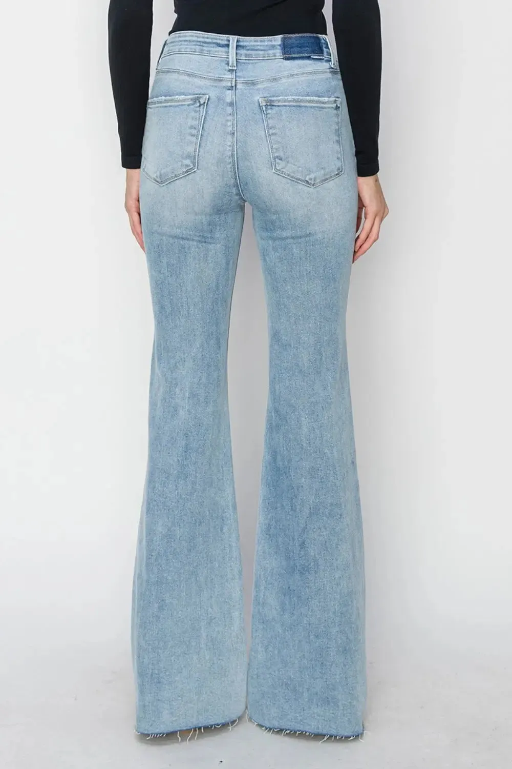 Sloan RISEN Size Inclusive High Rise Raw Cut Hem Bootcut Jeans