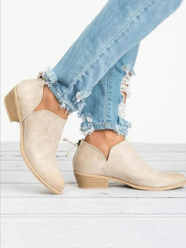 Solid Color Low Heel Shoes For Women