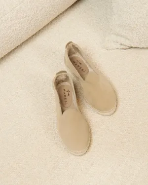 Suede With Faux Fur Flat Espadrilles - K11NF - Cortina Champagne Beige
