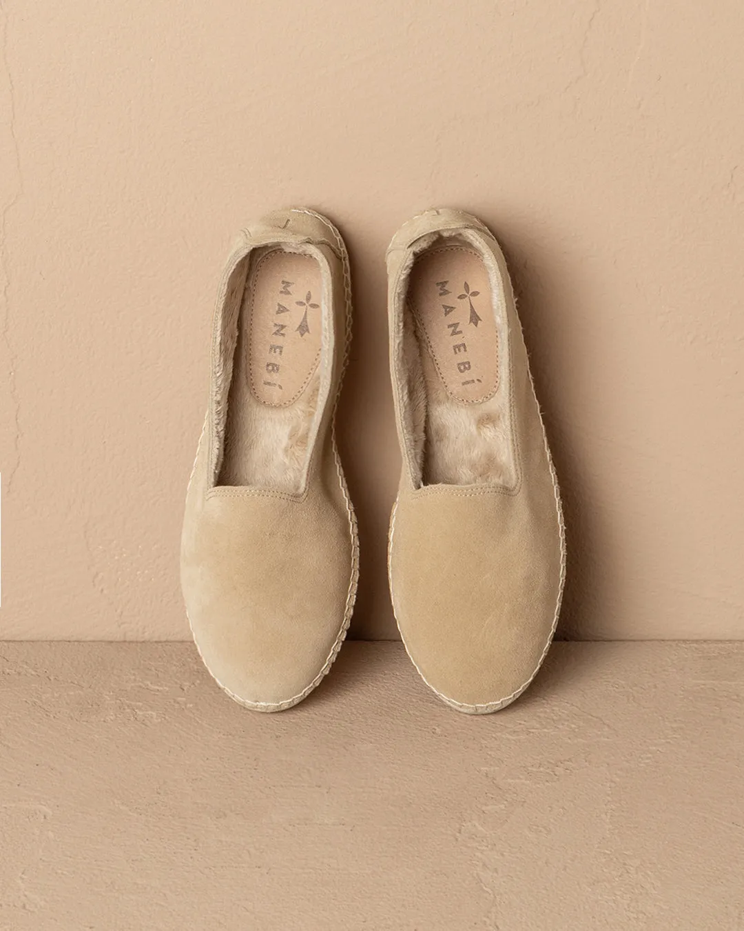 Suede With Faux Fur Flat Espadrilles - K11NF - Cortina Champagne Beige