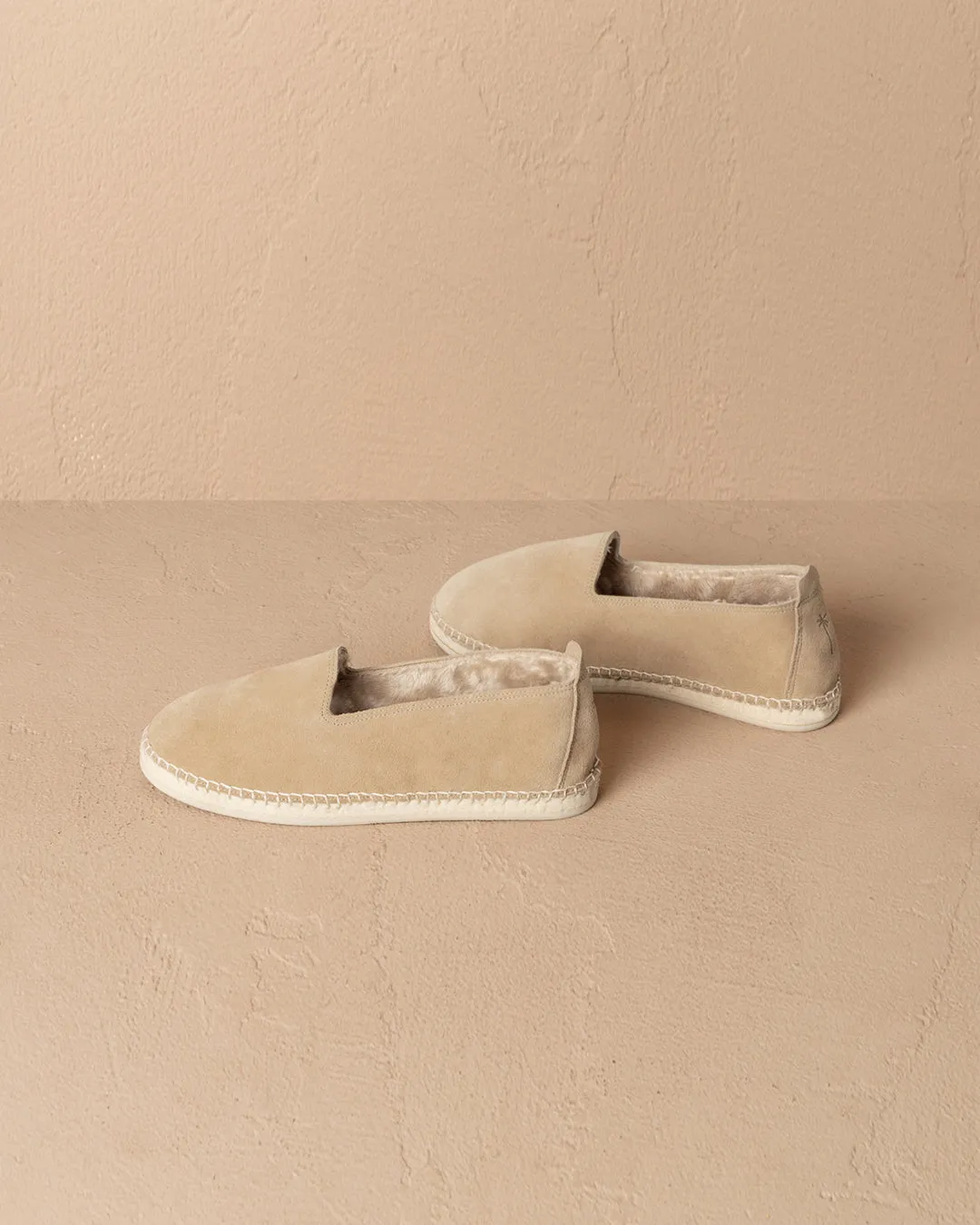 Suede With Faux Fur Flat Espadrilles - K11NF - Cortina Champagne Beige