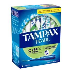 Tampax Pearl Tampons Super Unscented - 18 ct.