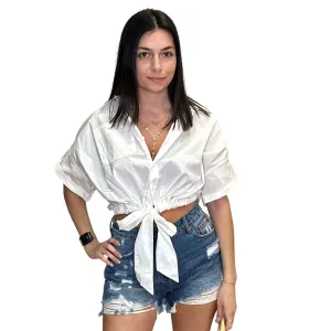 Tie Waist Button Down Top