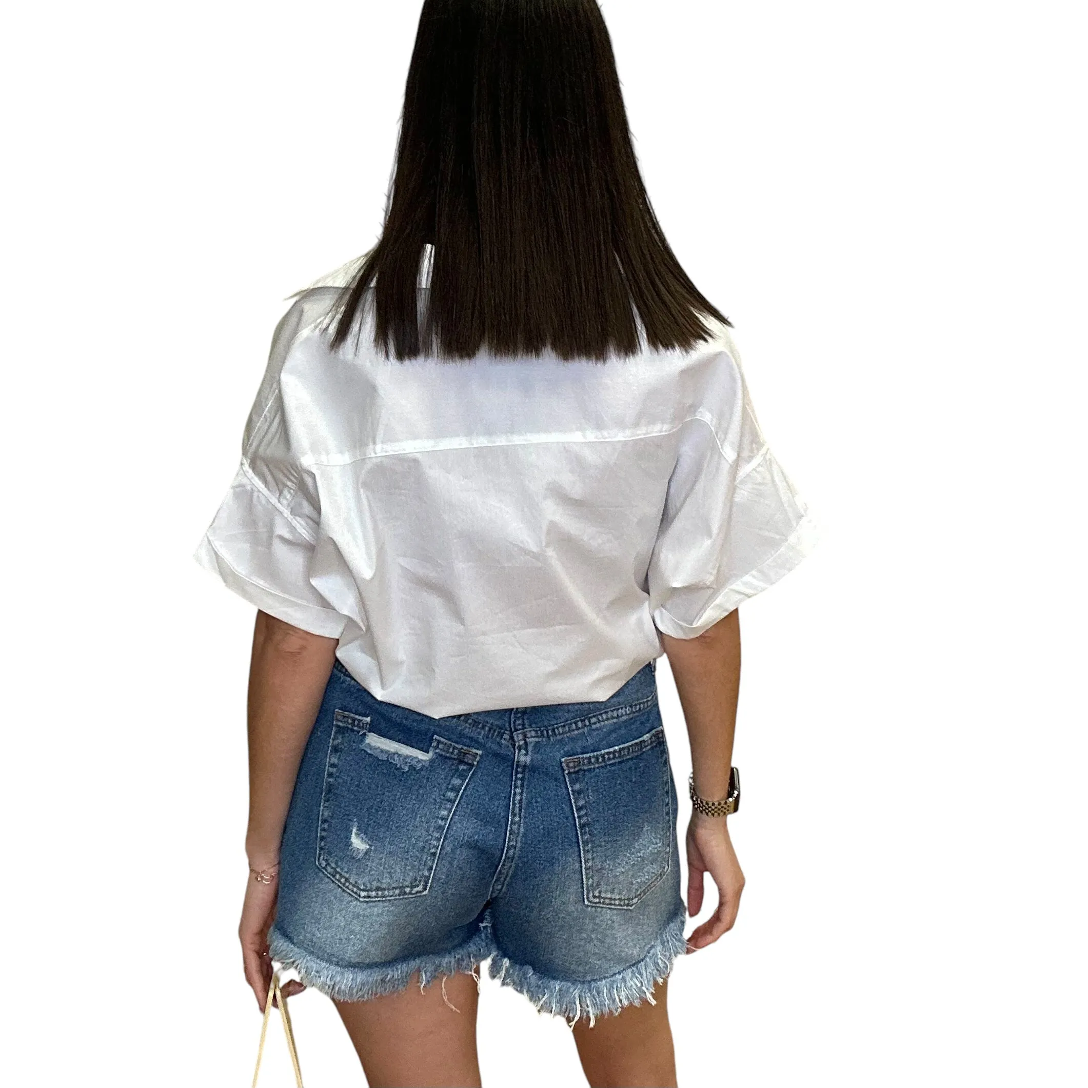 Tie Waist Button Down Top