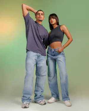 Unisex | Wide Leg - Baby Blue Jeans