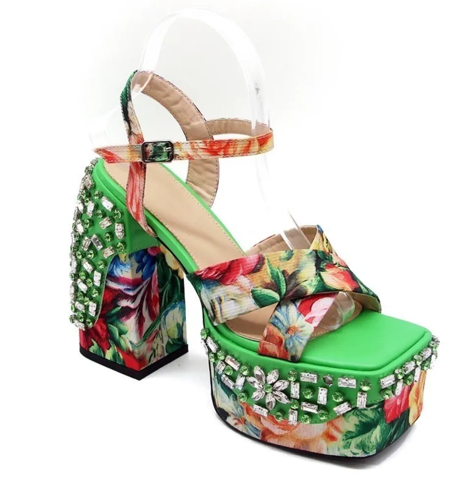 Villa Blvd Blossom Garden Embellished Heels
