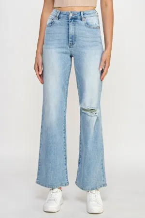 Vintage Chic High Waisted Wide Leg Jeans