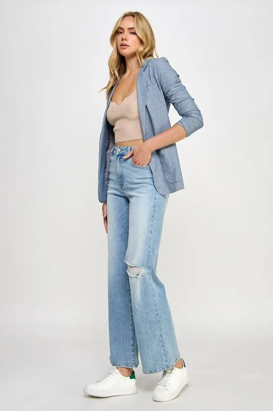 Vintage Chic High Waisted Wide Leg Jeans