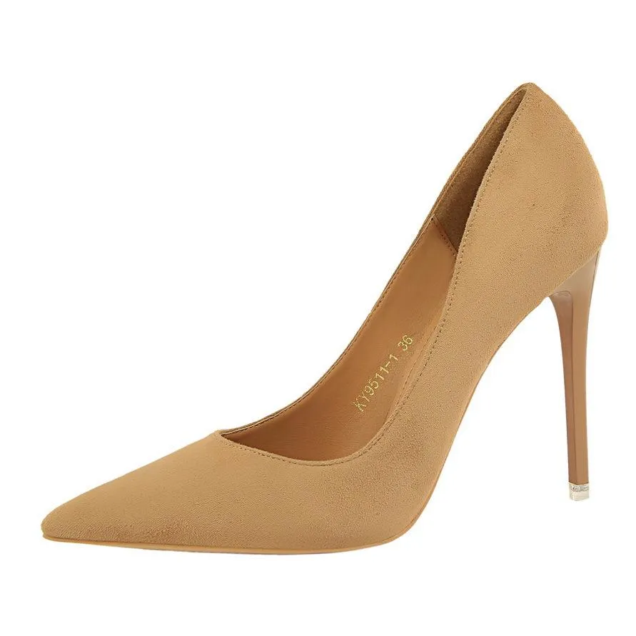 Women suede 4 inch heels stilettos high heel prom heels
