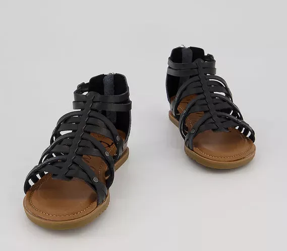 Womens Blowfish Malibu Bloomy Weave Sandal Black Dyecut
