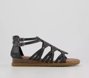 Womens Blowfish Malibu Bloomy Weave Sandal Black Dyecut