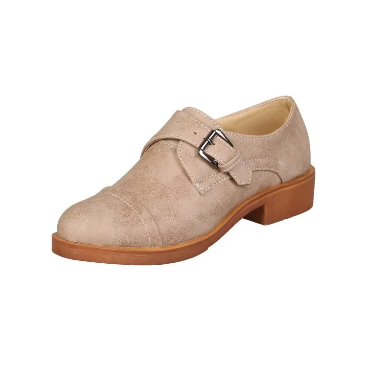 Women's Buckle Belt Low Heels Shoes